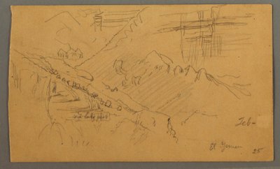 Dibujo, Hillside, febrero de 1869  de Frederic Edwin Church