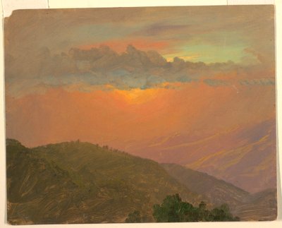 Dibujo, Hilltop al atardecer, julio de 1865 de Frederic Edwin Church