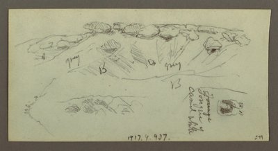 Dibujo, Cumbres con peñascos, posiblemente 1868 de Frederic Edwin Church