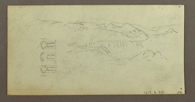 Dibujo, Caballo, Figura de espaldas, Árboles, posiblemente 1868 de Frederic Edwin Church