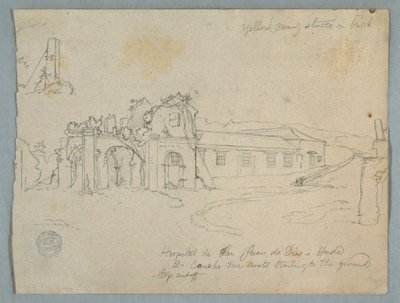 Drawing, Hospital de San Juan de Dios, Honda, Colombia, 1853 de Frederic Edwin Church