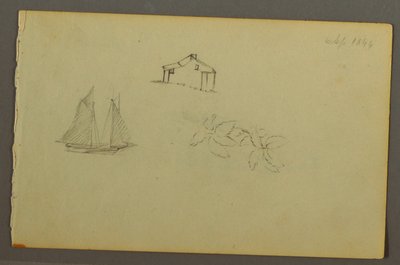 Dibujo, Casa, velero, planta, septiembre de 1844 de Frederic Edwin Church