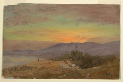 Dibujo, Hudson Valley, puesta de sol, 1869-70 de Frederic Edwin Church