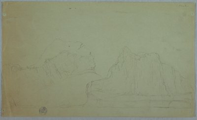 Dibujo, Iceberg con dos picos, junio o julio de 1859 de Frederic Edwin Church