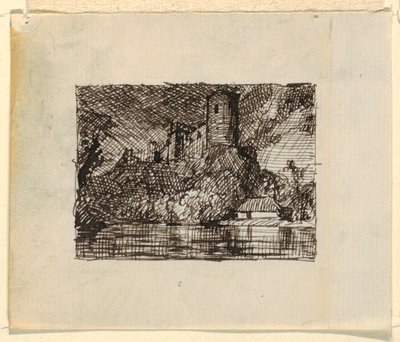 Dibujo, Paisaje imaginario con, ca. 1870-73 de Frederic Edwin Church