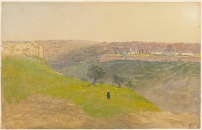 Dibujo, Jerusalén desde el Monte de los Olivos, marzo de 1868 de Frederic Edwin Church