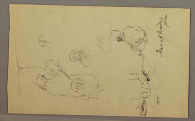 Dibujo, Judíos en el Muro de las Lamentaciones, Jerusalén, abril de 1868 de Frederic Edwin Church