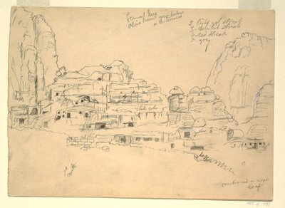 Dibujo, Khirbet-en-Nasara, Petra, Jordania, 26 de febrero de 1868. de Frederic Edwin Church