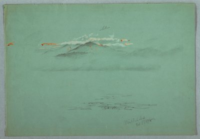 Dibujo, Lago Millinoket y Monte Katahdin, 1878 de Frederic Edwin Church