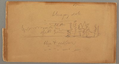 Dibujo, Lago y orilla, posiblemente 1876 de Frederic Edwin Church