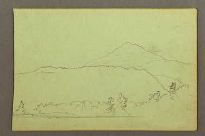 Dibujo, Lago, hillrange, posiblemente 1856 de Frederic Edwin Church