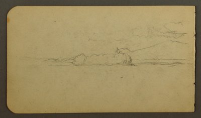 Dibujo, Lago mirando hacia el monte Katahdin, 1878 de Frederic Edwin Church