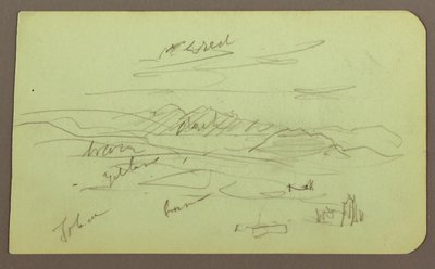 Dibujo, Paisaje, Toluca; Verso: Montaña, Iglesia, 1883 de Frederic Edwin Church
