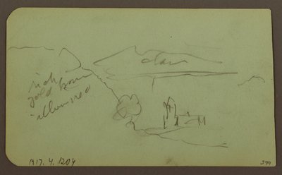 Dibujo, Paisaje, Toluca; Verso: Montaña, Iglesia, 1883 de Frederic Edwin Church