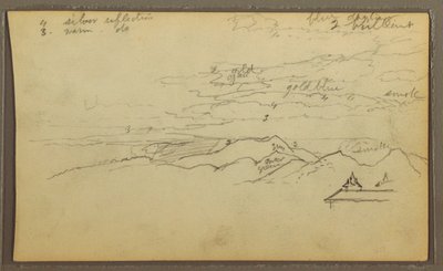 Dibujo, Paisaje; Verso: Barco, Bocetos botánicos, 1857 de Frederic Edwin Church
