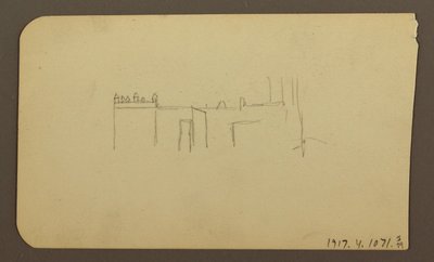 Dibujo, Paisaje; Verso: Iglesia, abril de 1885 de Frederic Edwin Church
