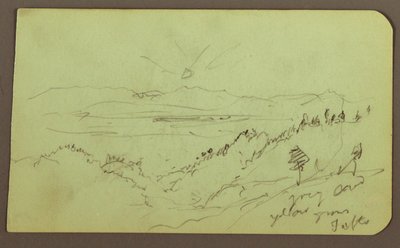 Dibujo, paisaje; reverso: Figura, paisaje, 1883 de Frederic Edwin Church