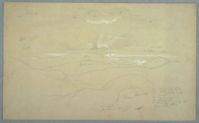 Dibujo, Paisaje al atardecer, Jamaica, julio de 1865 de Frederic Edwin Church