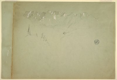 Dibujo, Paisaje de los Alpes austriacos, 1868 de Frederic Edwin Church