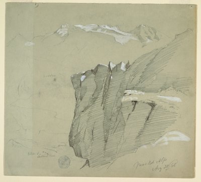Dibujo, Paisaje en los Alpes berneses, 28 de agosto de 1868 de Frederic Edwin Church