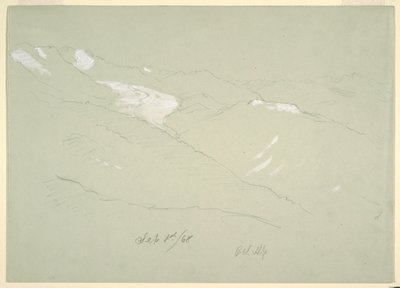 Dibujo, Paisaje en los Alpes berneses, cerca de Bel Alp, Suiza, septiembre de 1868 de Frederic Edwin Church