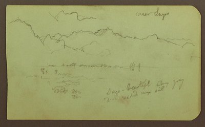 Dibujo, Paisaje "cerca de lagos"; Verso: Paisaje, 1883 de Frederic Edwin Church