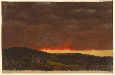 Dibujo, Paisaje, puesta de sol, ca. 1845 de Frederic Edwin Church