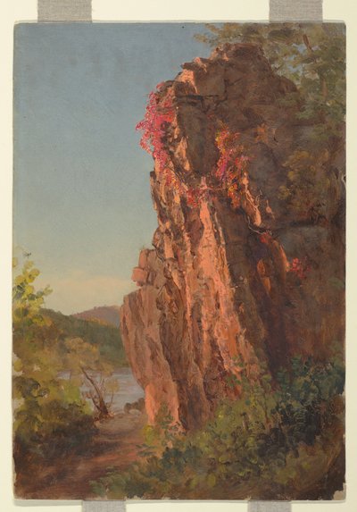 Dibujo, Paisaje con gran roca, posiblemente Carolina del Norte, 1865-70 de Frederic Edwin Church