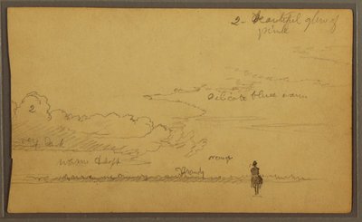Dibujo, Paisaje con figura, 1857 de Frederic Edwin Church