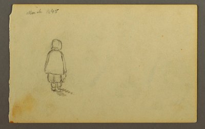 Dibujo, Niña con bonete de espaldas, 1845 de Frederic Edwin Church