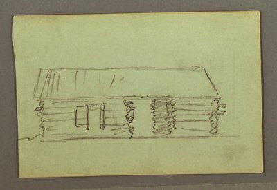 Dibujo, Cabaña de madera, posiblemente 1856 de Frederic Edwin Church