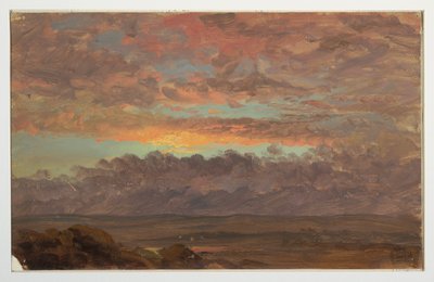 Dibujo, Mirando a través del valle del Hudson, Nueva York, ca. 1867 de Frederic Edwin Church