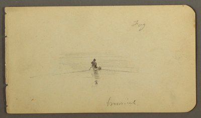 Dibujo, Hombre en canoa, posiblemente 1878 de Frederic Edwin Church