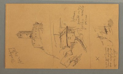 Dibujo, Castillo medieval, Casa Cascada, 24 de agosto de 1868 de Frederic Edwin Church