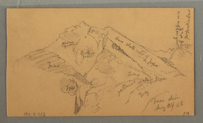 Dibujo, Castillo medieval, Casa Cascada, 24 de agosto de 1868 de Frederic Edwin Church