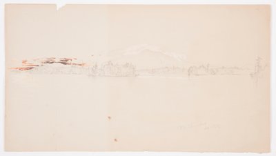 Dibujo, Lago Millinocket, vista del monte Katahdin, septiembre de 1878 de Frederic Edwin Church