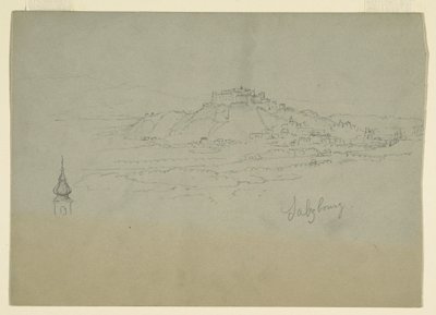 Dibujo, Motivo de ciudad en país montañoso, 1868 de Frederic Edwin Church