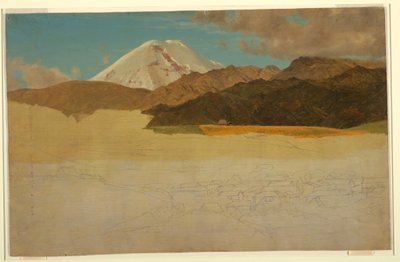Dibujo, Monte Chimborazo y Guaranda, Ecuador, mayo o junio de 1857 de Frederic Edwin Church
