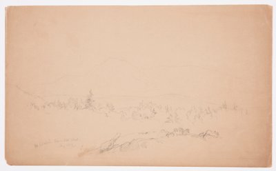 Dibujo, "Mount Katahdin from the West" [El monte Katahdin desde el oeste], agosto de 1852 de Frederic Edwin Church