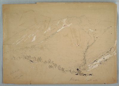 Dibujo, Monte Katahdin, visto desde el sur, agosto de 1852 de Frederic Edwin Church