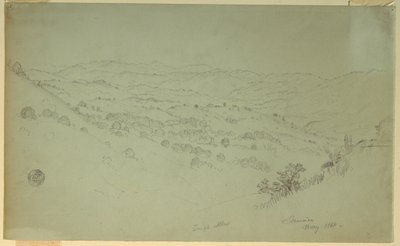 Dibujo, Paisaje montañoso, Jamaica, 1865 de Frederic Edwin Church