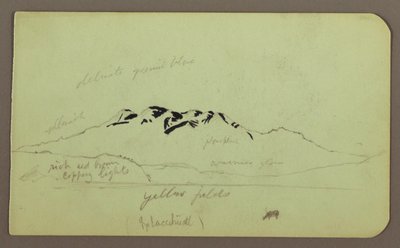 Dibujo, Paisaje montañoso, "El Itaccihuatl"; Verso: Picos montañosos, 1883 de Frederic Edwin Church