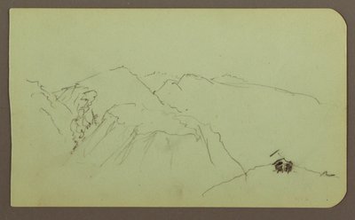 Dibujo, Paisaje de montaña; reverso: Paisaje, 1883 de Frederic Edwin Church