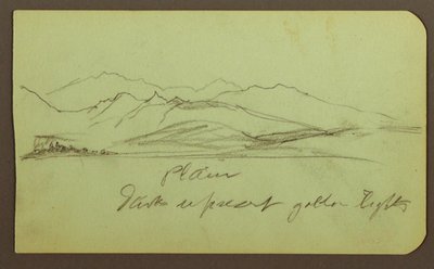 Dibujo, Paisaje de montaña; reverso: Paisaje de montaña, Figura, 1883 de Frederic Edwin Church