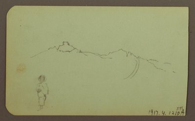 Dibujo, Paisaje montañoso; reverso: Cordillera, Figura, 1883 de Frederic Edwin Church