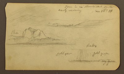 Dibujo, Paisajes de montaña; Verso: Flanco de montaña, Tocatecas, 22 de diciembre de 1884 de Frederic Edwin Church