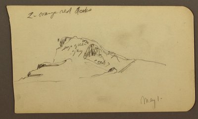 Dibujo, Pico de montaña; reverso: Cordillera escarpada, 1 de mayo de 1885 de Frederic Edwin Church