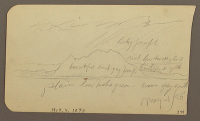 Dibujo, Pico de montaña; reverso: Cordillera escarpada, 1 de mayo de 1885 de Frederic Edwin Church