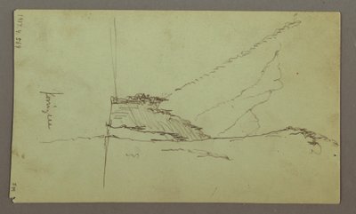 Dibujo, Picos de montaña, río, julio de 1868 de Frederic Edwin Church