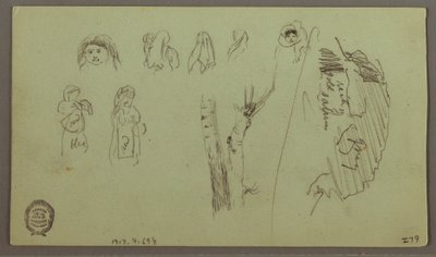 Dibujo, Cordillera, Estudios de figuras, posiblemente mayo de 1868 de Frederic Edwin Church